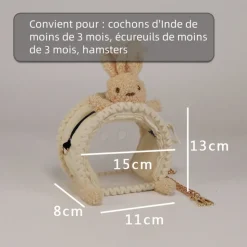 Sac de voyage semi-circulaire pour écureuil, chinchilla, hamster, lapin nain, cochon d'inde et ours - mcboson