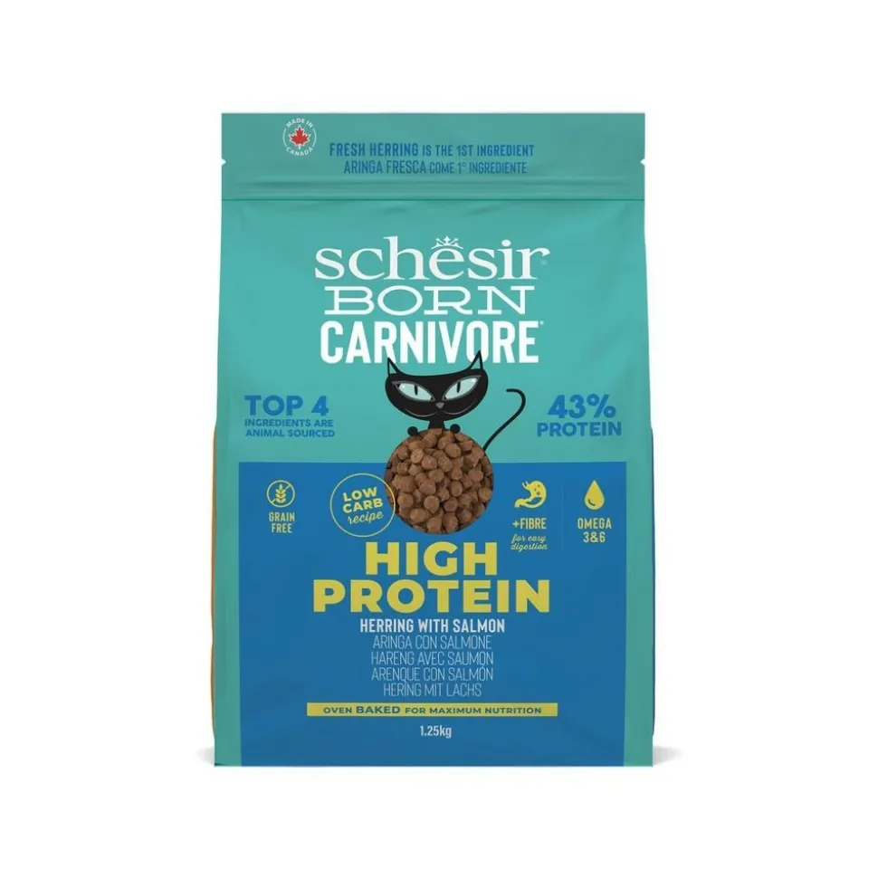 SCHESIR - Croquette chat hareng et saumon - schesir born carnivore 1,25 kg