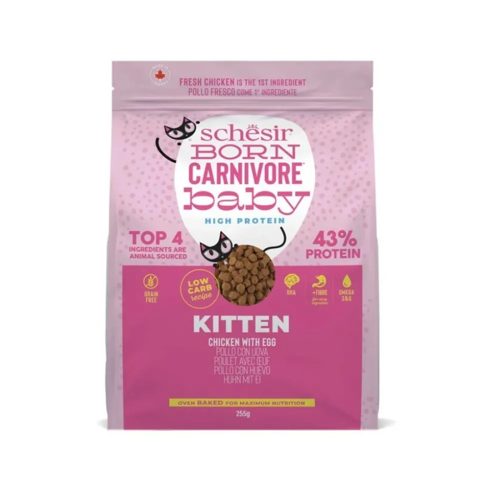 SCHESIR - Croquettes chaton baby poulet et œuf - schesir born carnivore 1,25kg