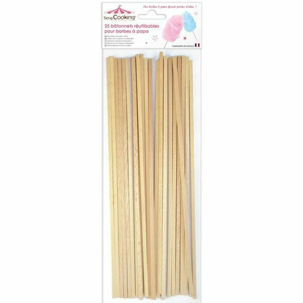 SCRAPCOOKING - 200 bâtonnets pour barbe à papa