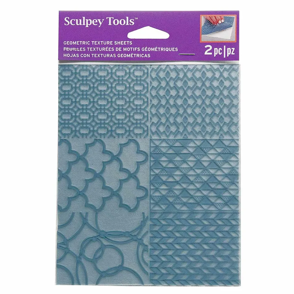 SCULPEY - 2 feuilles de texture sculpey - géométrique