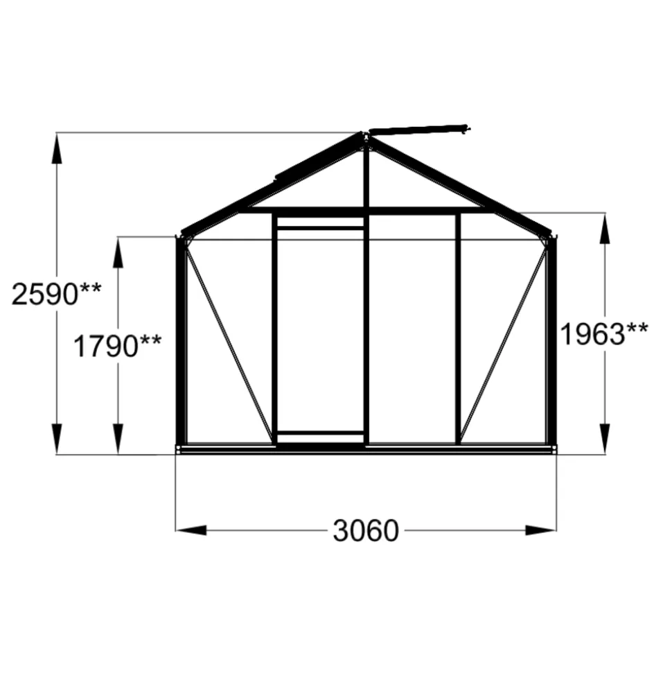 SERRES ACD PRESTIGE - Serre ACD Prestige R307 Blackline - 306 x 519 x 179/259 cm