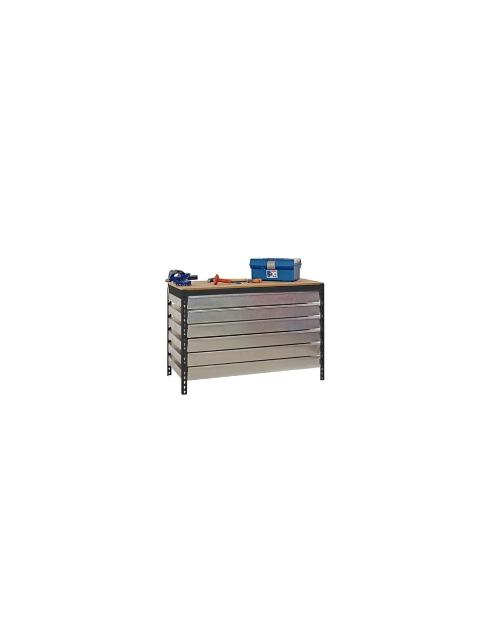 SIMONRACK - Etabli simonwork bt5 box6 1200 antracite/bois - 842x1210x760 600kg - simonrack