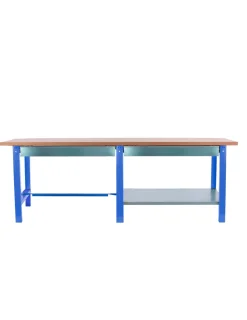 SIMONRACK - Etabli simonwork bt6 pro tandem laminate 2box 2600 bleu/hêtre bleu/hêtre 865x2600x750 - simonrack