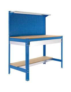 SIMONRACK - Etabli simonwork bt3 box 1200 bleu/bois bleu/bois 1445x1210x610 - simonrack