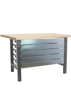 SIMONRACK - Etabli simonwork bt6 mdf 5box 1800x750 gris/bois gris/mdf 865x1800x750 - simonrack