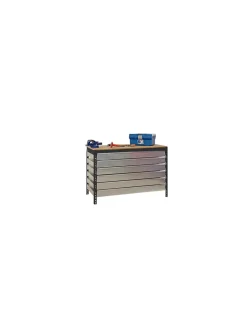 SIMONRACK - Etabli simonwork bt5 box6 1500 antracite/bois - 842x1510x760 600kg - simonrack