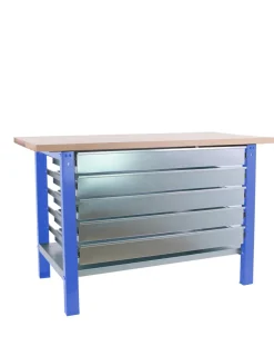SIMONRACK - Etabli simonwork bt6 pro laminate 5box 1200 bleu/hêtre bleu/hêtre 865x1200x750 - simonrack