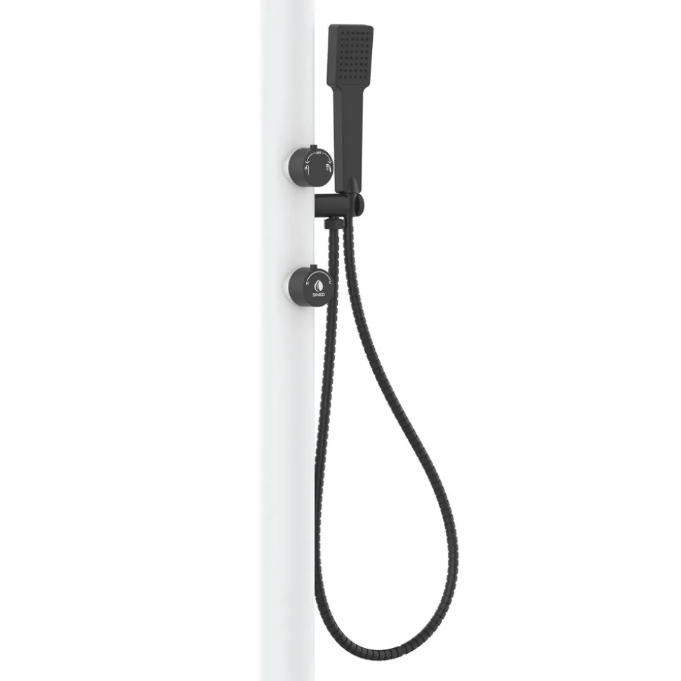 SINED - Douche blanche alu led capteur 3 jets usage interieurexterieur