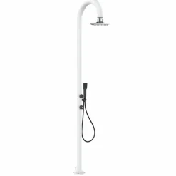 SINED - Douche blanche alu avec led douchette capteur et double arrivee