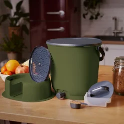 SKAZA - Composteur bokashi essential 15,3l +1kg brain+base-olive