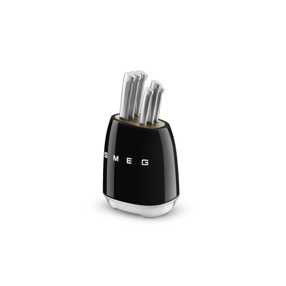Smeg bloc de 6 couteaux noir - kbsf02bl