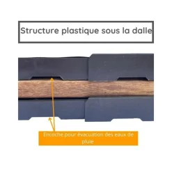 SNAP & GO - Dalle en bois acacia huilé snap & go (lot de 4) - chêne moyen 30 x 30 cm