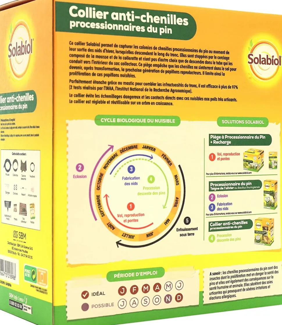 SOLABIOL - Socoprox2 - 2 pièges à chenilles processionnaires du pin - kit complet avec collier réglable - diamètre 55cm