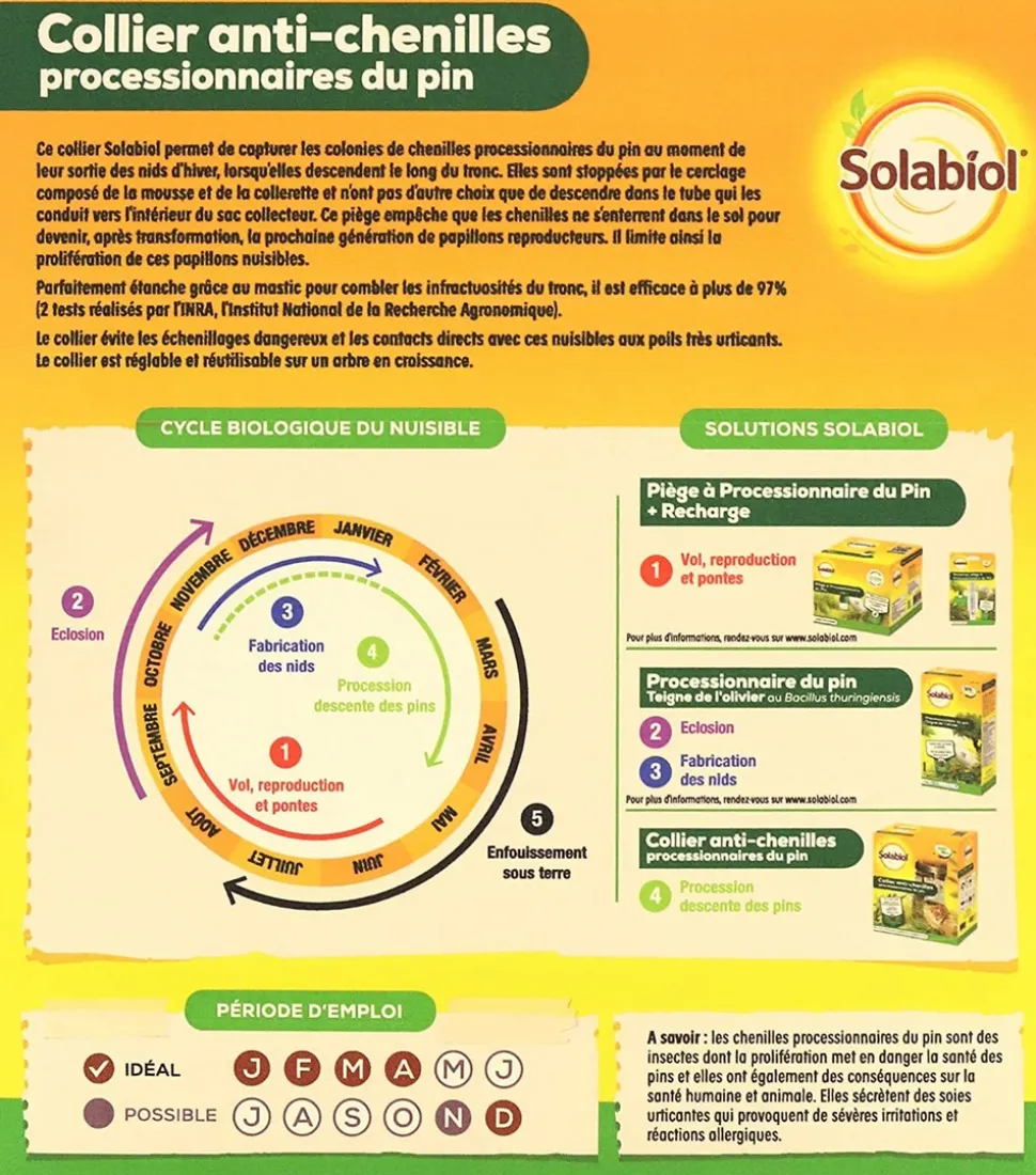 SOLABIOL - Socoprox2 - 2 pièges à chenilles processionnaires du pin - kit complet avec collier réglable - diamètre 55cm