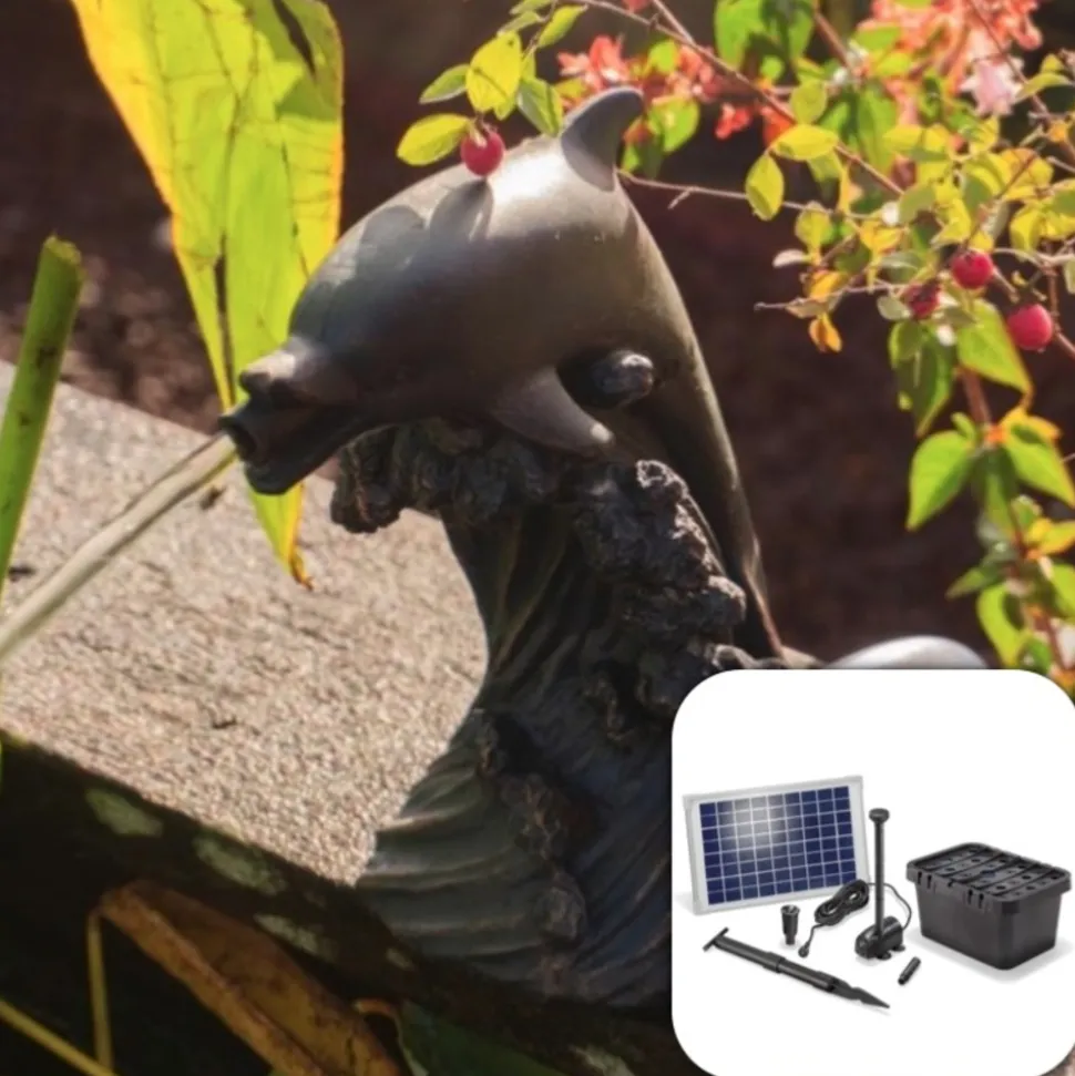 SOLAIREPRATIQUE - Fontaine solaire dauphin 600 l/h maxi
