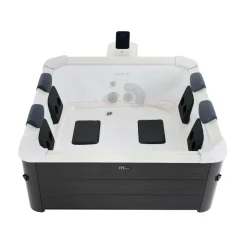 Spa rigide oslo plus mspa 6 personnes gris. 4 coussins. Bâche incluse. Hydromassages système. 180 x 180 x 65 cm