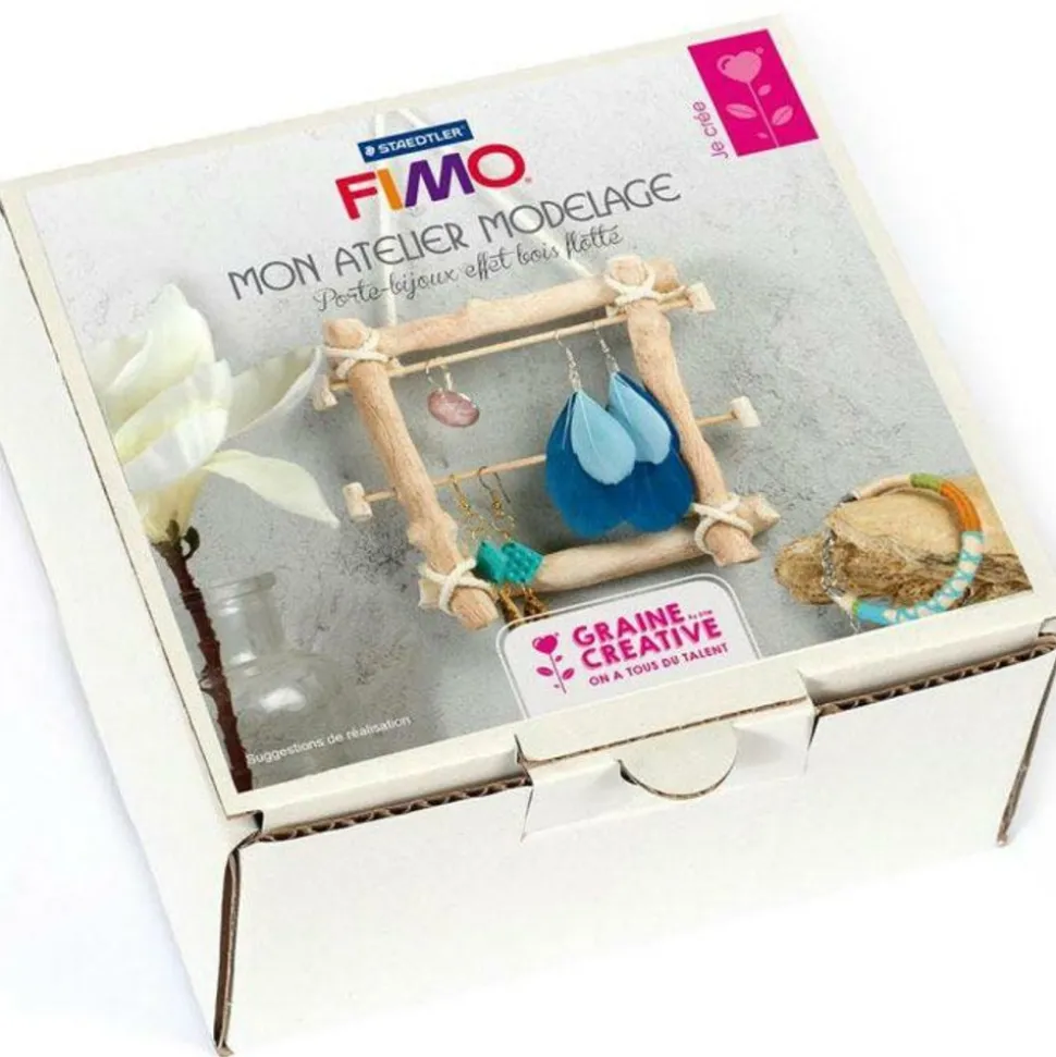 STAEDTLER - Coffret atelier modelage bijoux pâte polymère en bois flotté