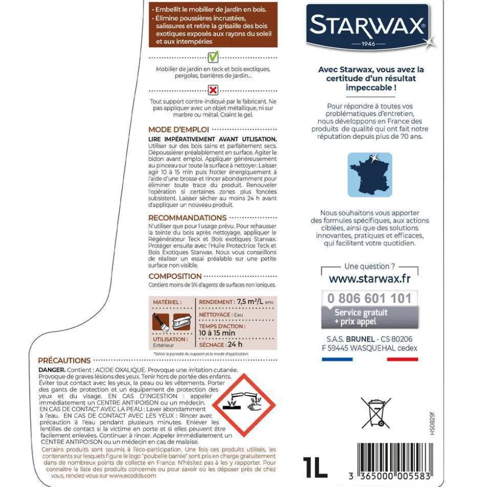 STARWAX - Nettoyant dégrisant teck et bois exotiques 1L