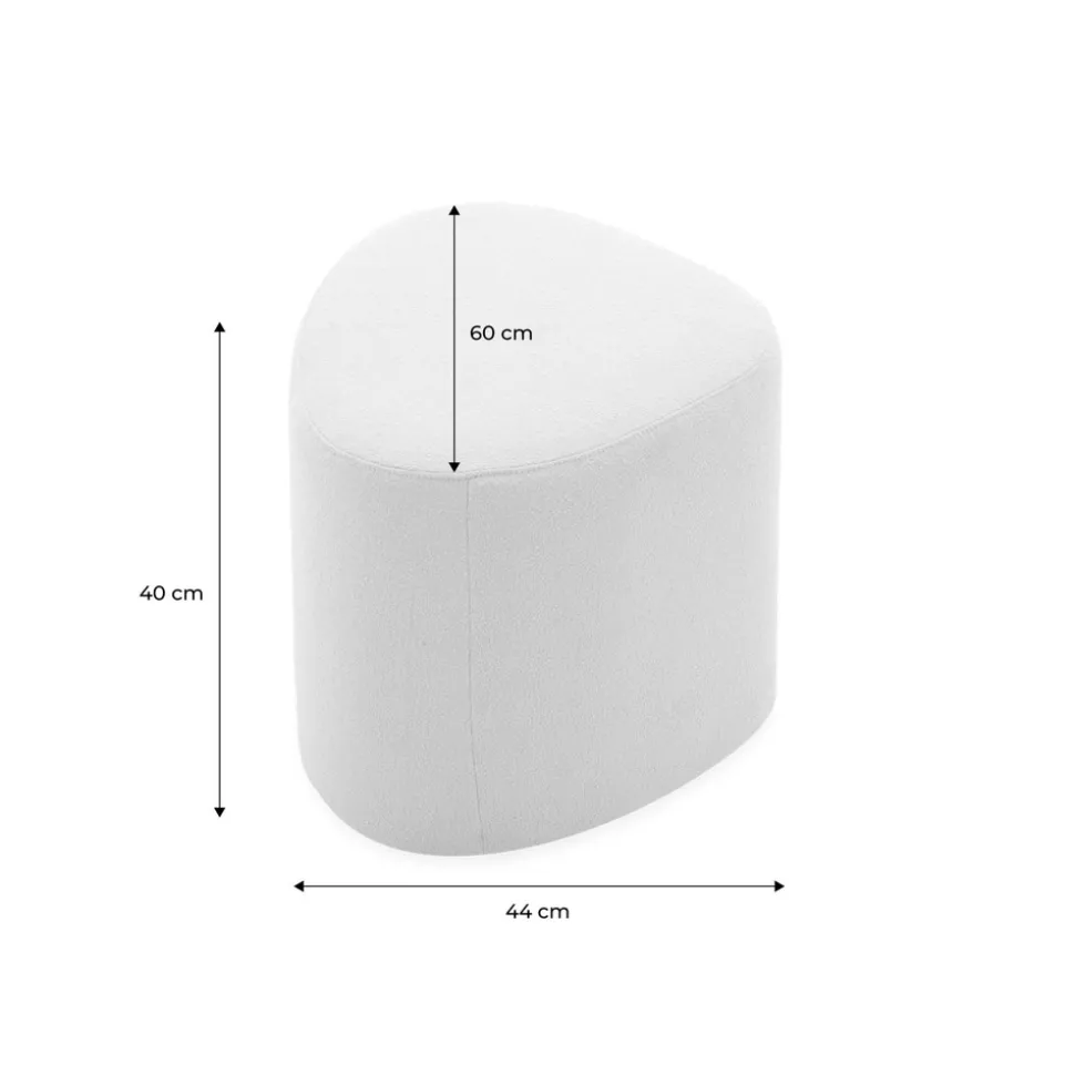 SWEEEK - Tabouret. Pouf en forme de galet en tissu moutarde. Tao l 60 x p 44 x h 40cm