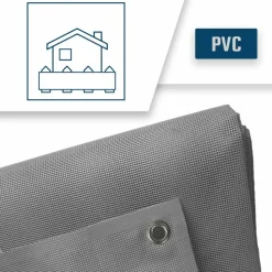 TECPLAST - Bâche brise vue micro-perforée tecplast mp460bv 3x6m - grise - garantie 5 ans