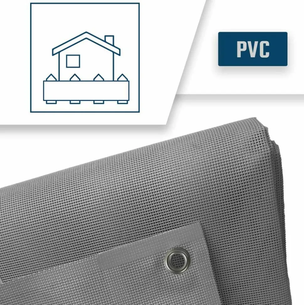TECPLAST - Bâche brise vue micro-perforée tecplast mp460bv 3x4m - grise - garantie 5 ans