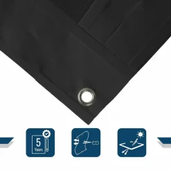 TECPLAST - Toile pergola micro-perforée tecplast mp460pr 3x6 m - noire - garantie 5 ans