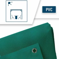 TECPLAST - Toile pergola micro-perforée tecplast mp460pr 4x5 m - verte - garantie 5 ans