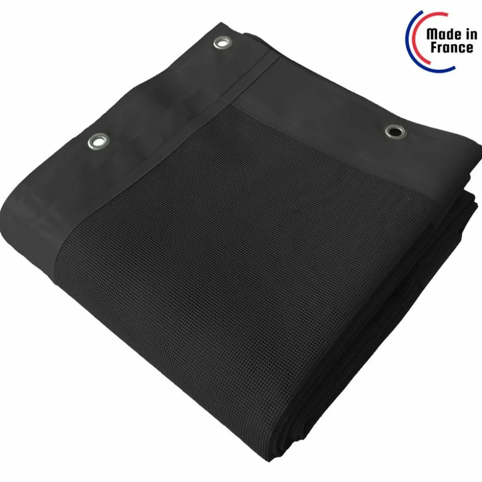 TECPLAST - Toile pergola micro-perforée tecplast mp460pr 3x3 m - noire - garantie 5 ans