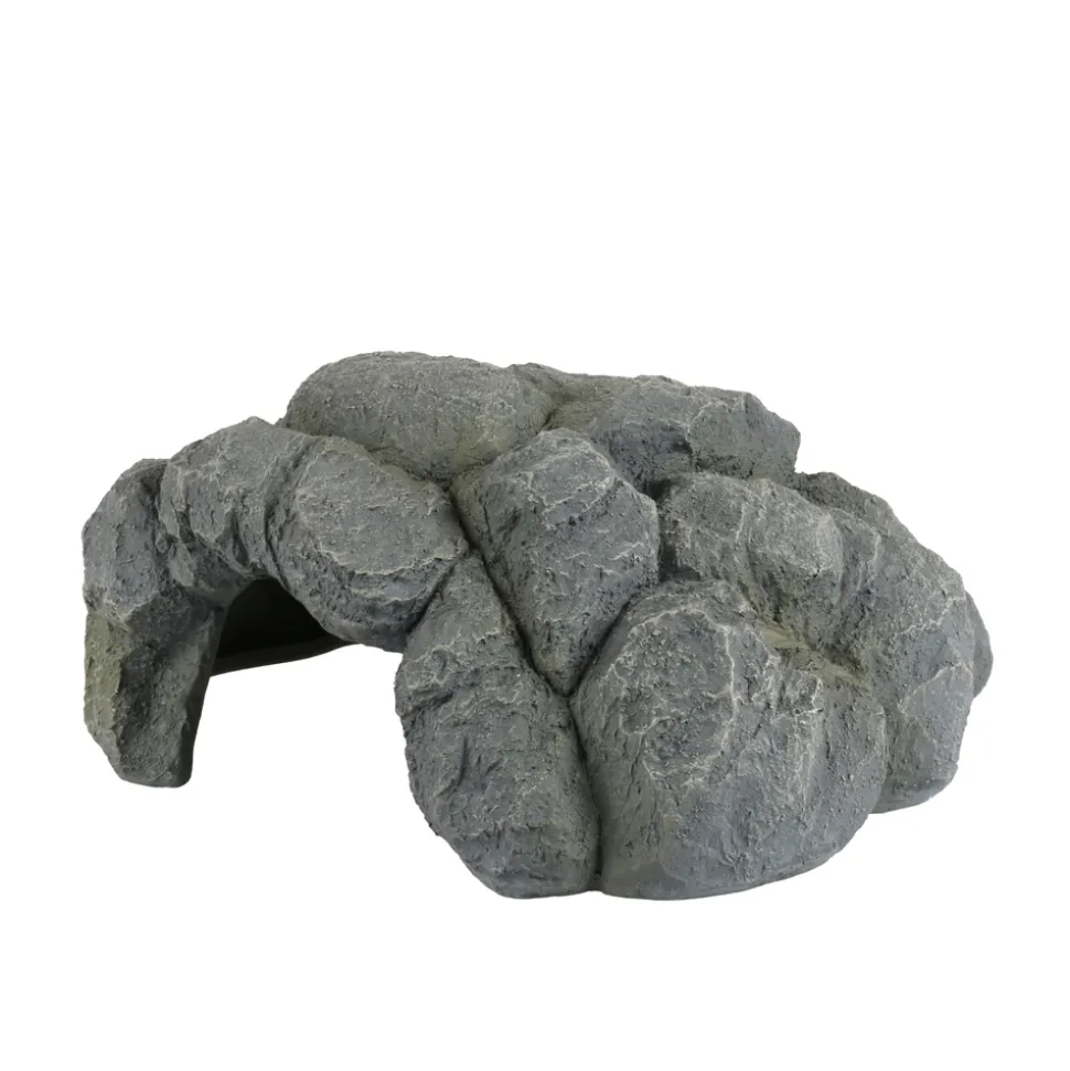 TERRA DELLA - Grotte pour reptiles taille M, coloris anthracite - 24x23x10,5cm