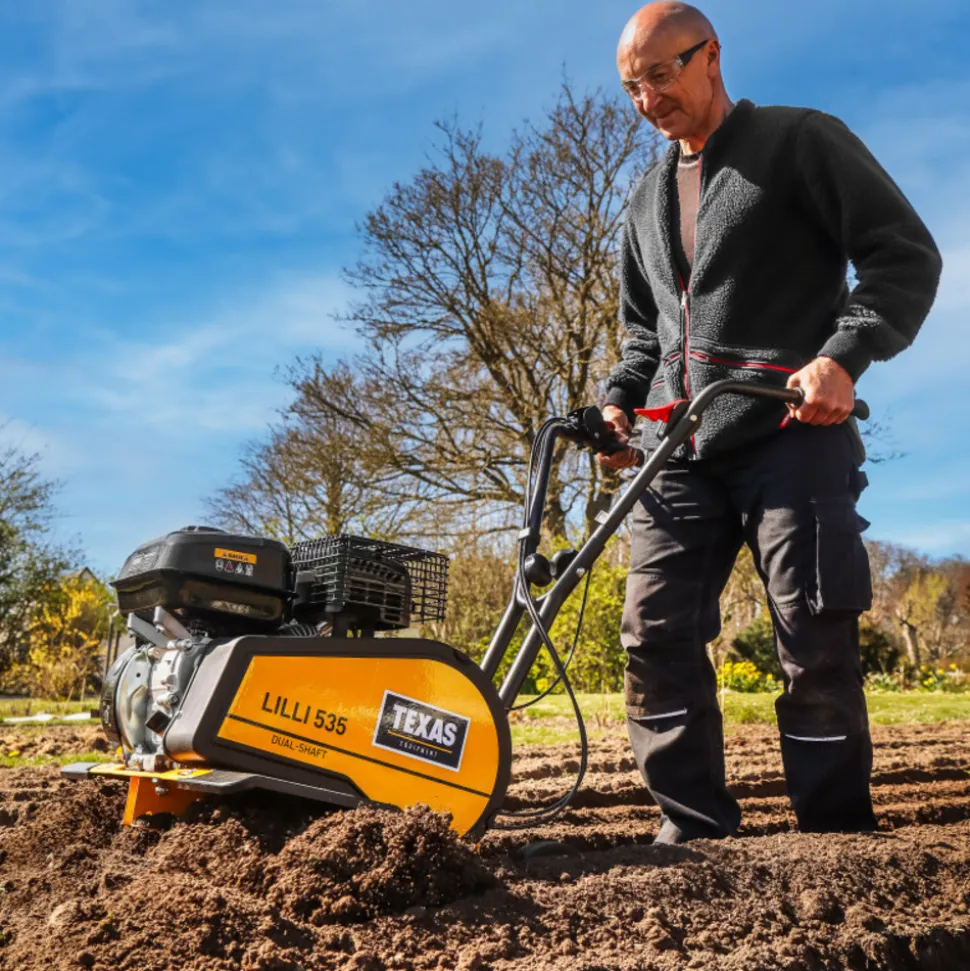 TEXAS - Motobineuse thermique puissante 4kw, 212cc, largeur de travail jusqu'à 85 cm - texas lilli 535tg dual shaft