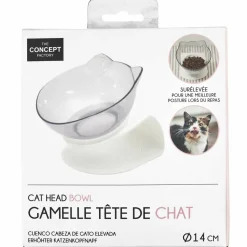 THE CONCEPT FACTORY - Gamelle tête de chat surélevée - blanc