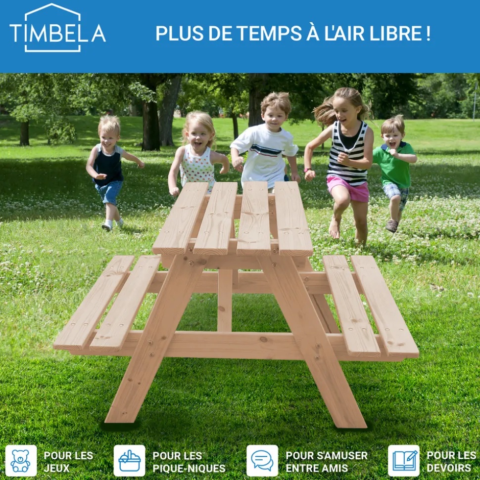 TIMBELA - Table enfant en bois 鈥