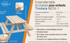 TIMBELA - Table enfant en bois 鈥
