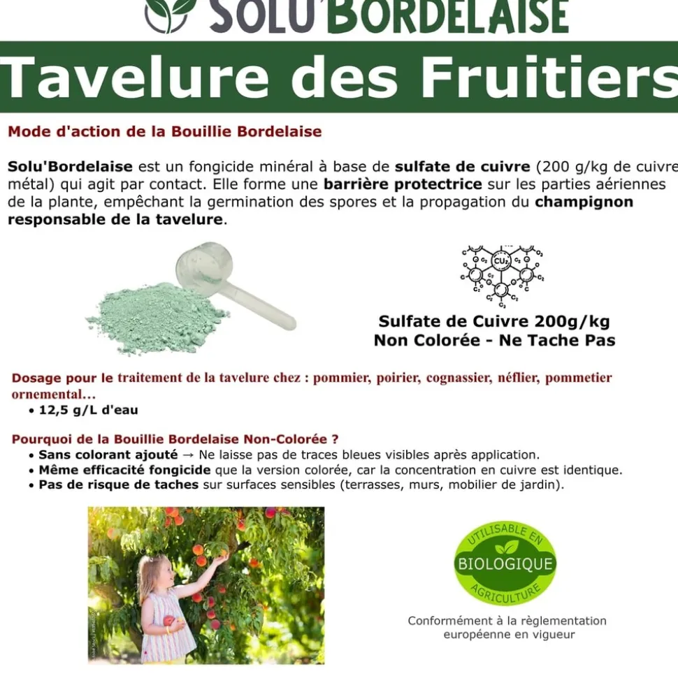 TOUT POUR LES NUISIBLES - Solu'bordelaise - tavelure des fruitiers - 5 kg de bouillie bordelaise non colorée