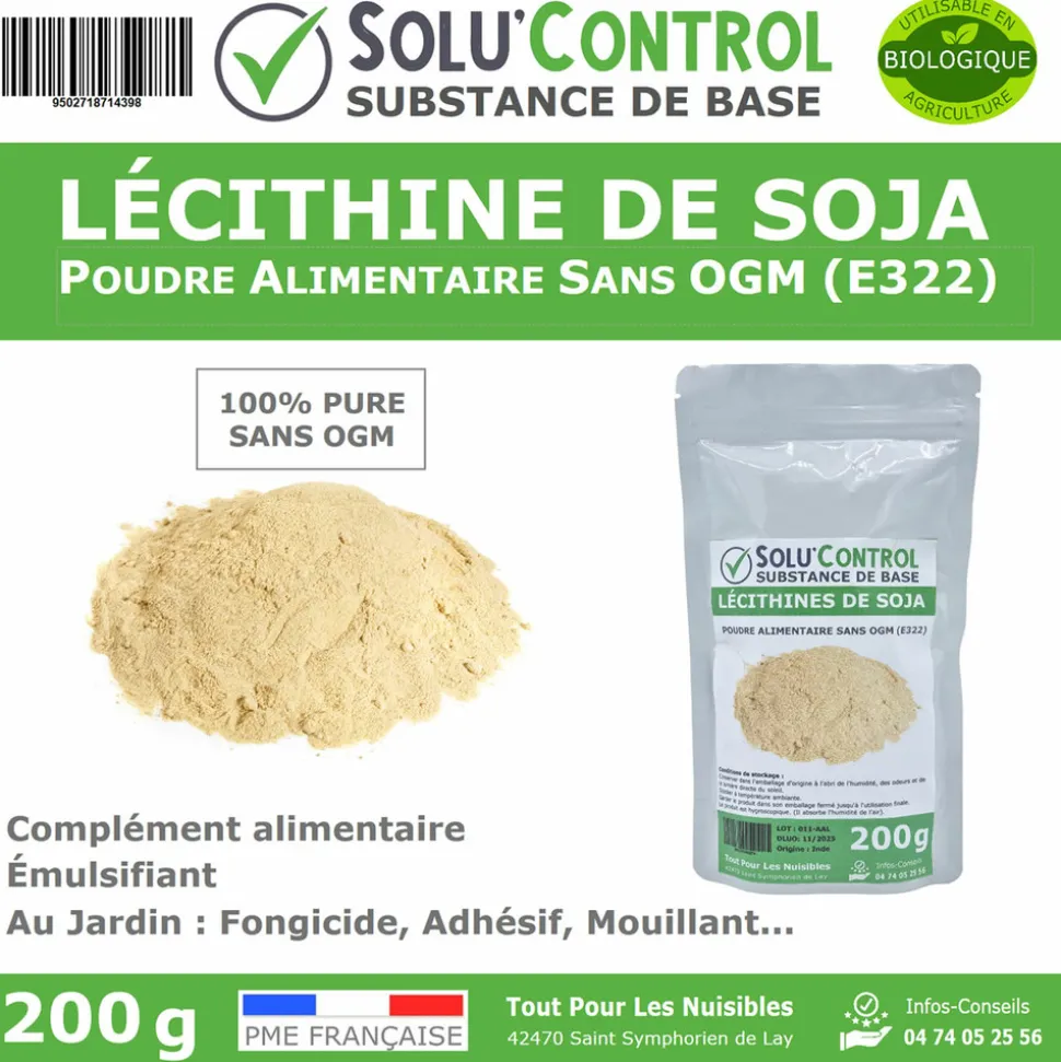 TOUT POUR LES NUISIBLES - Lécithine de soja sans ogm, solu'control - sachet de 200g