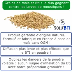 TOUT POUR LES NUISIBLES - Solu'bti - moustiques - 50 gr de larvicide biologique