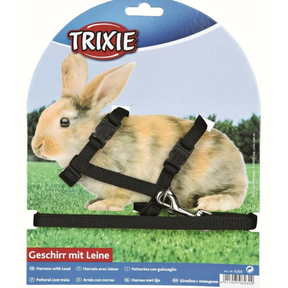 TRIXIE - Harnais avec laisse pour lapins. Couleur aléatoire.