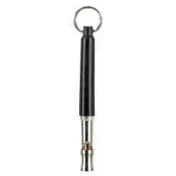 TRIXIE - Sifflet haute fréquence 8 cm noir gris pour entrainement canin