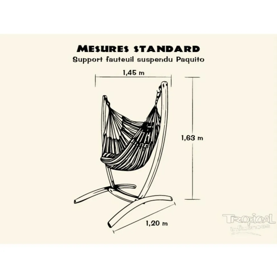 TROPICAL INFLUENCES - Hamac chaise azur xxl + support paquito