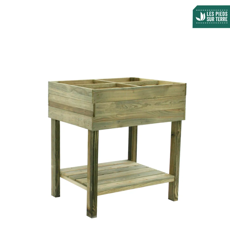 TRUFFAUT - Carré potager sur pieds, en bois - L.60 x l.80 cm