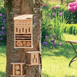 TRUFFAUT - Hôtel à insectes, en bois Douglas: Tour 4 étages L21 x P12 x H38cm
