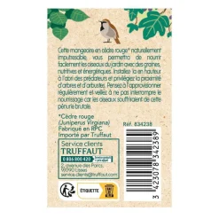 TRUFFAUT BIODIVERSITÉ - Mangeoire Terra en bois pour oiseaux du jardin
