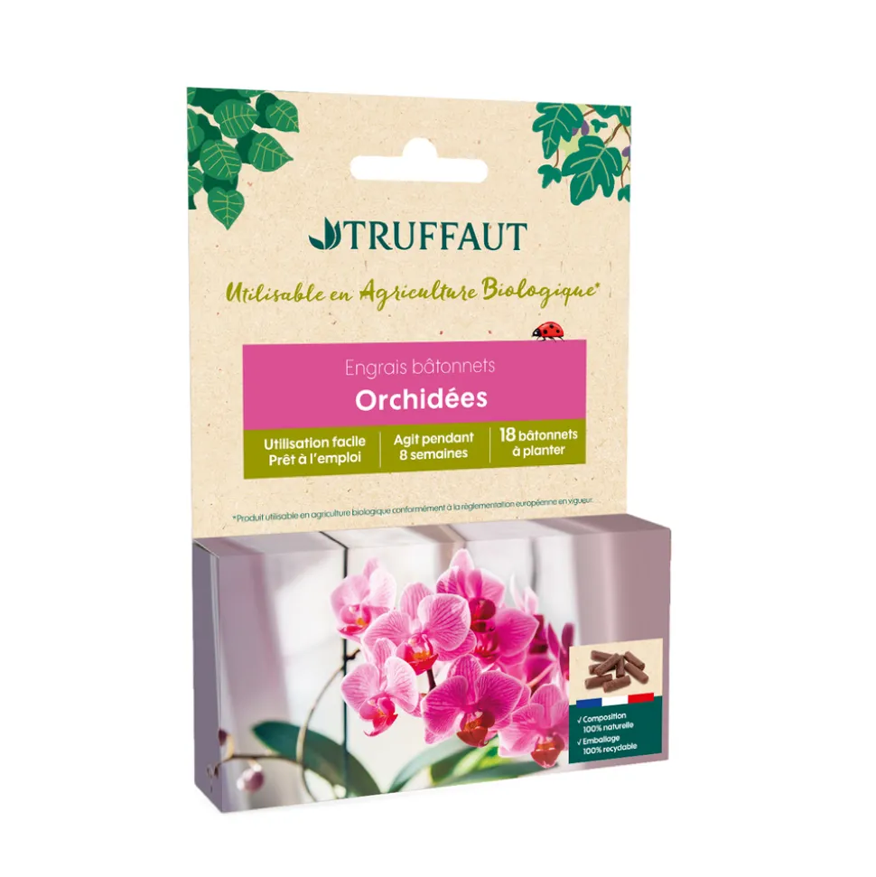 TRUFFAUT UAB - Engrais en bâtonnets pour orchidées - 18 pièces