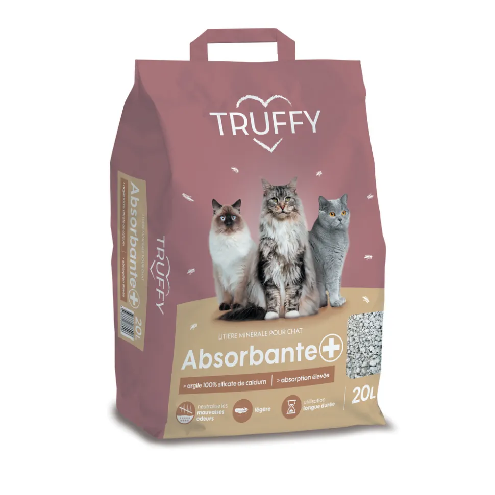 TRUFFY - Litière minérale absorbante+ pour chat 20L