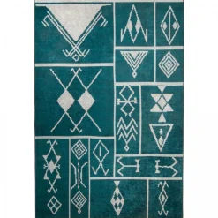 UNAMOURDETAPIS - Tapis de chambre 160x230 lyn11 etnik vert, facile d'entretien