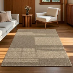 UNAMOURDETAPIS - Tapis extérieur intérieur 140x200 lyn13 rezy aspect jute motif rond ton sur ton