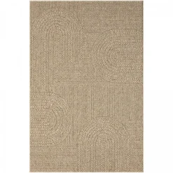 UNAMOURDETAPIS - Tapis extérieur intérieur 140x200 lyn13 reza aspect jute motif arc-en-ciel ton sur ton