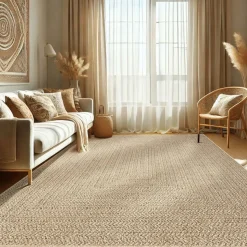 UNAMOURDETAPIS - Tapis extérieur intérieur 140x200 lyn13 rezy aspect jute ton sur ton
