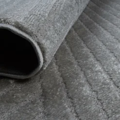 UNAMOURDETAPIS - Très grans tapis rond de salon ø240cm lyn9 d gris, tapis rond ton sur ton moderne